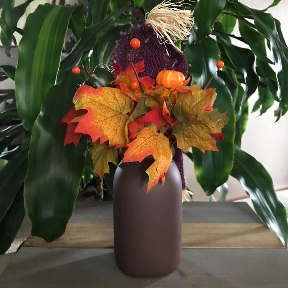 New 13" Handmade Fall Scarecrow Arrangement (Version 3) - Picture 4 of 6